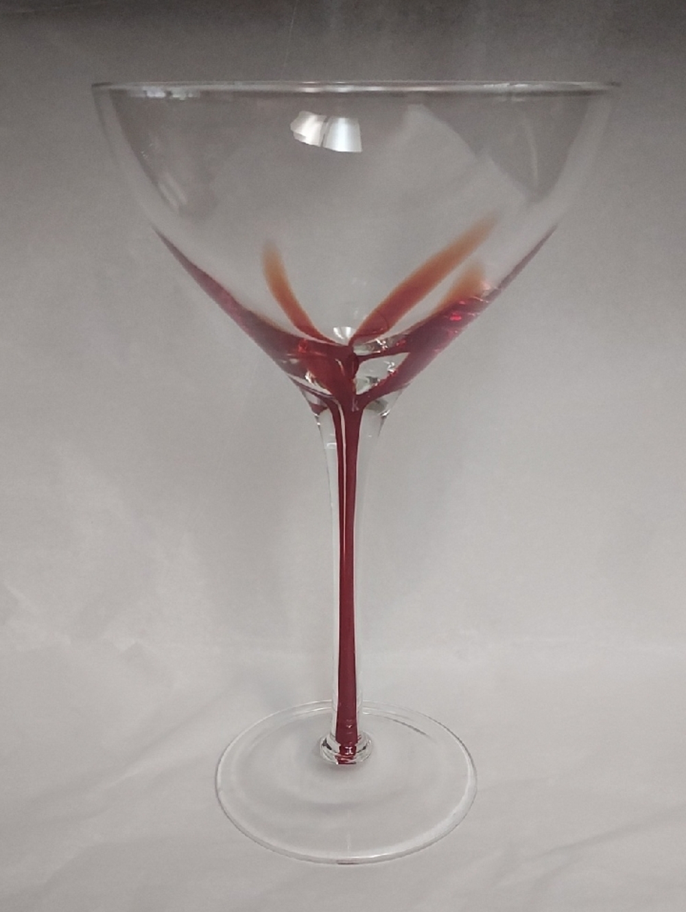 Pier 1 Swirle Red Line Martini Glass Rare Find 1